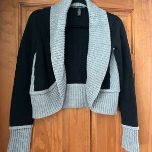 Elegant Black and Gray Women's Cardigan